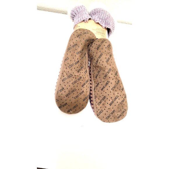 Muk Luks Womens Slipper Sock S/M Chunky Cable Knit Cozy Lining - Picture 2 of 6